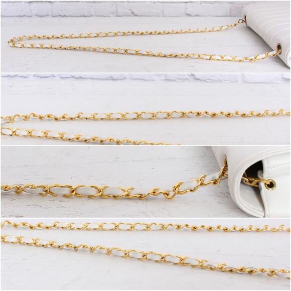 Chanel Mademoiselle White Lambskin Diana Flap Shoulder Crossbody Bag A5386 - Picture 7 of 12